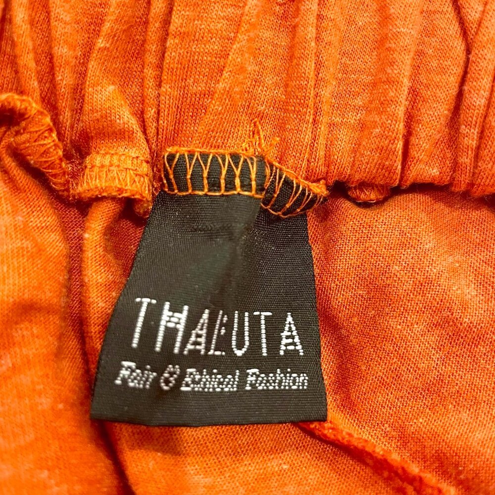 Thaluta Organic Cotton Burnt Orange Maxi Skirt Pockets Boho Ethical Festival-OS - Picture 3 of 14